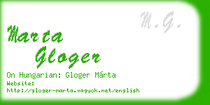 marta gloger business card